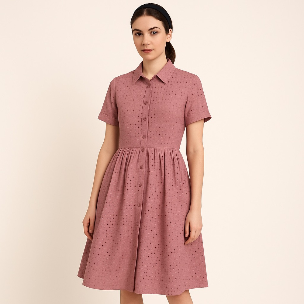 Timeless London lavender eyelet lined 50’s style fit and flare dress size 8 OO